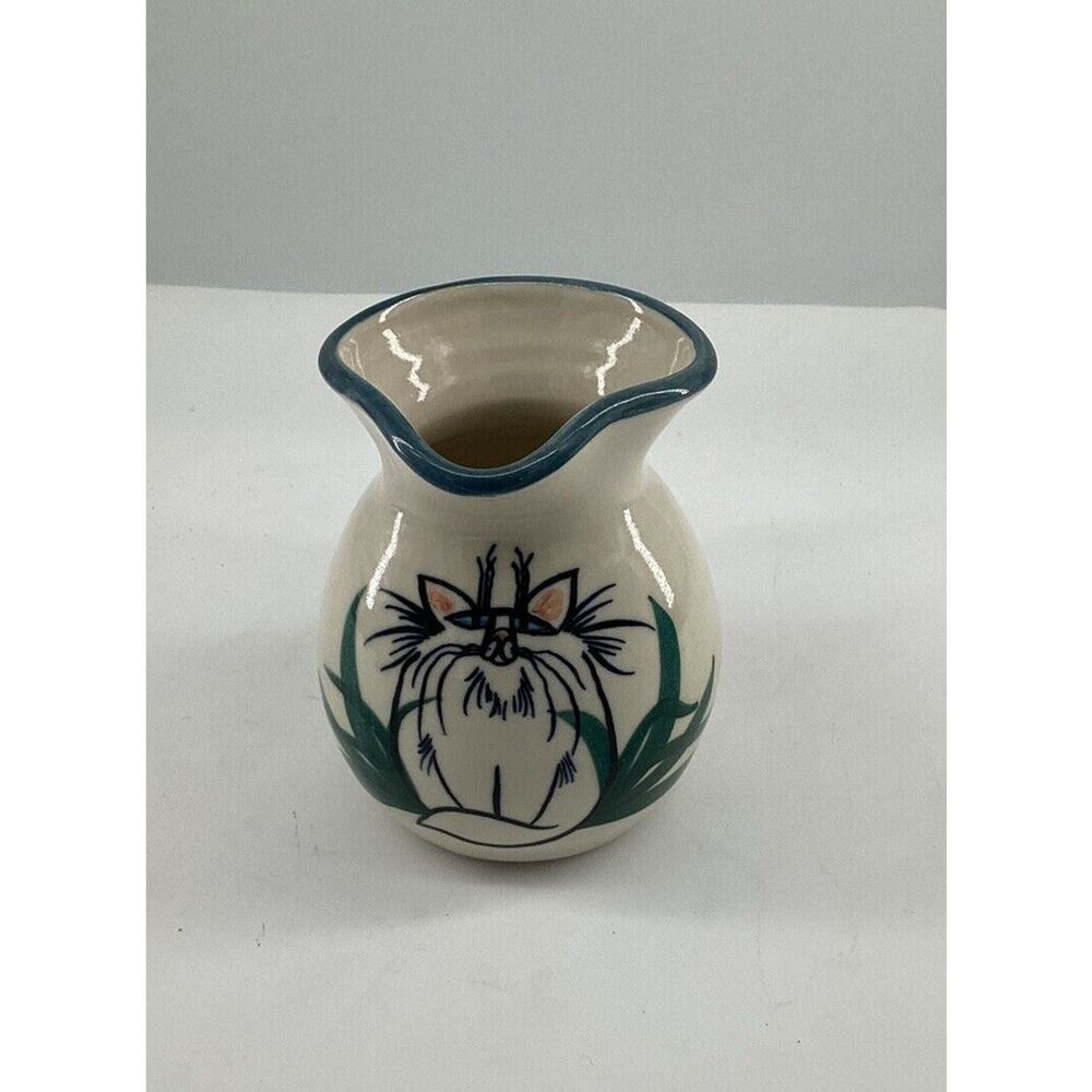 MFP Pottery Fat Cat Pitcher Creamer Vase Vintage Hand Thrown Artist Signed